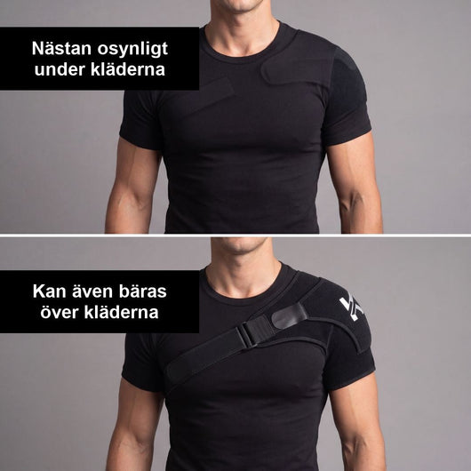 Axelstöden under och över kläderna